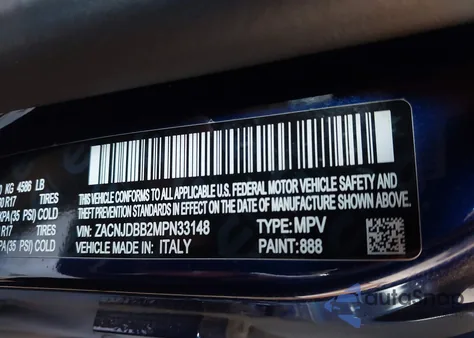 2021 Jeep Renegade Latitude 4X4 from USA, damaged, VIN ZACNJDBB2MPN33148